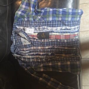 kith needles mens long sleeve flannel shirt